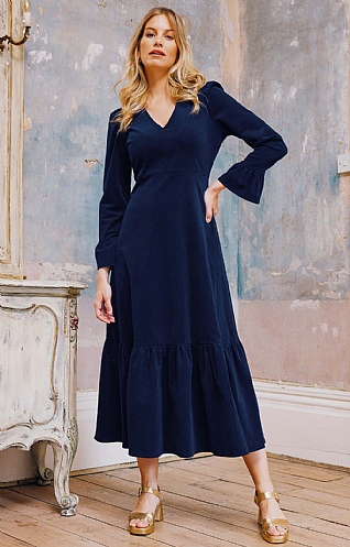 Aspiga Ladies Victoria V-Neck Cord Dress, Atlantic Blue