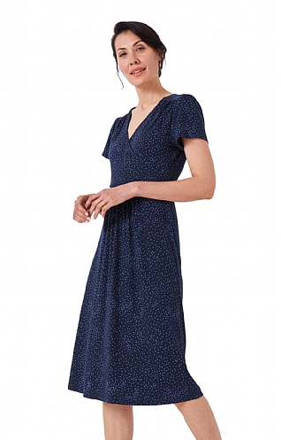 Ladies Crew Clothing Edith Wrap Dress, Polka Dot