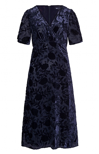 Ladies Crew Clothing Dorothy Velvet Dress - Navy Blue, Navy