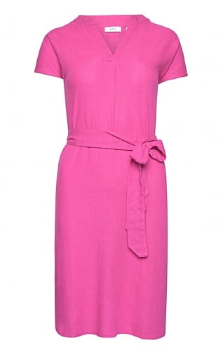 House Of Bruar Ladies Linen Feel Dress, Pink