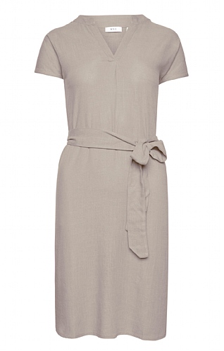 House Of Bruar Ladies Linen Feel Dress, Stone