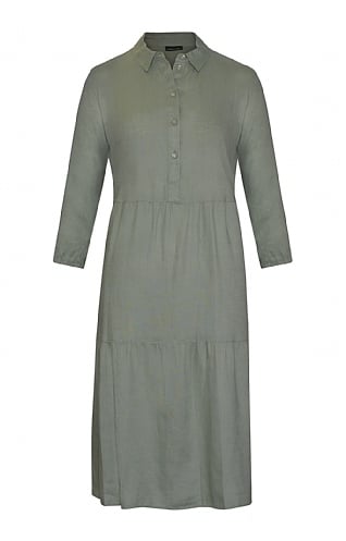 Lebek Ladies Linen Dress - Olive, Olive