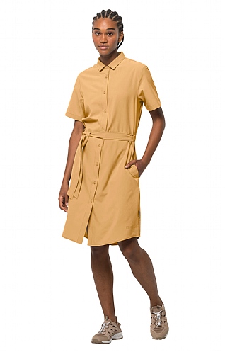 Ladies Jack Wolfskin Holiday Midi Dress, Honey Yellow