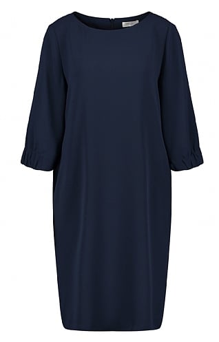 Ladies Gerry Weber Ruched Cuff Dress - Navy Blue, Navy