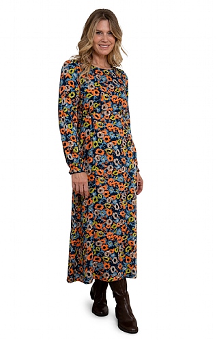 Ladies Lily & Me Dhalia Midi Dress, Dhalia Bloom Navy