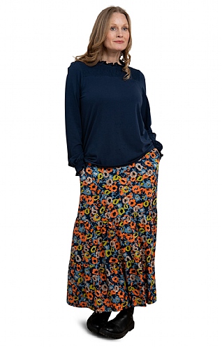 Ladies Lily & Me Frome Skirt, Dhalia Bloom Navy
