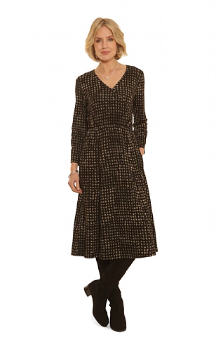 Ladies Pomodoro Spotted Jersey Wrap Dress, Khaki