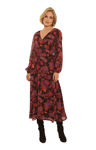 Ladies Pomodoro Floral Wrap Dress, Pink