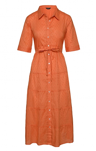 Ladies Pomodoro Dobby Tiered Dress, Orange