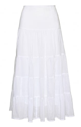 Ladies Pomodoro Tiered Skirt - White, White