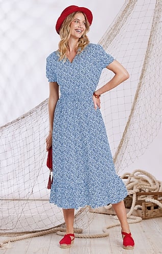 House of Bruar Ladies Vintage Dress<br>Made With Liberty Fabric, Sky Breeze