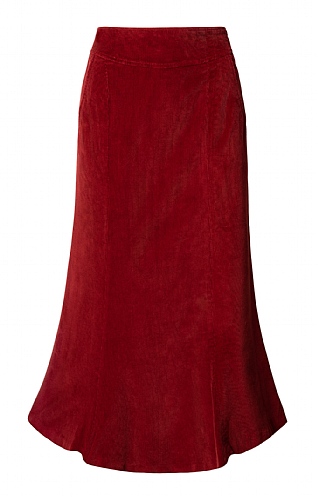 House of Bruar Ladies Long Cord Skirt - Garnet red, Garnet