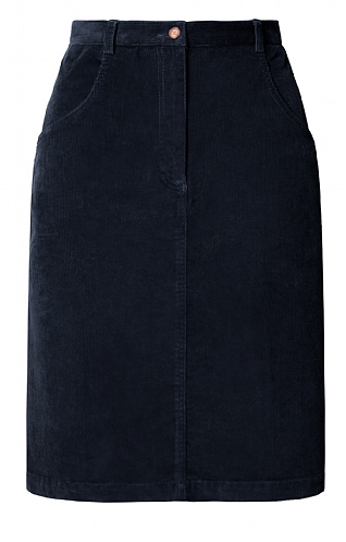 House of Bruar Ladies Short Cord Skirt - Navy Blue, Navy