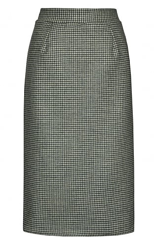 House of Bruar Ladies Classic Skirt, Forest Houndstooth