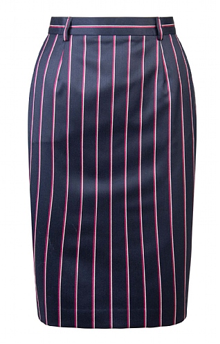 House of Bruar Ladies Classic Skirt, Navy/Fuchsia