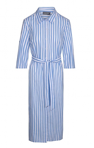 Waister Stripe Shirt Dress