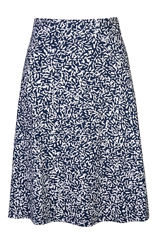 Ladies Marble Patterned Mid-Length Skirt - Navy Blue, Navy
