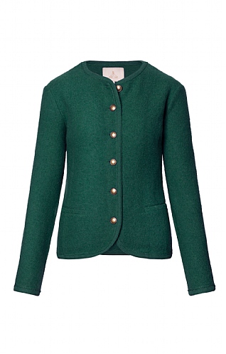 Crew Neck Boiled Wool Jacket