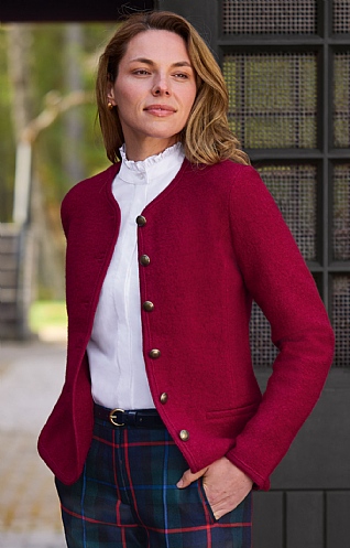 Ladies Boiled Wool Funnel Jacket - House of Bruar