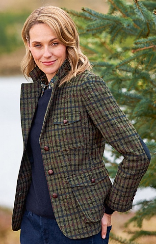 House of Bruar Ladies Tweed Hereford Jacket, Mulberry Gunclub