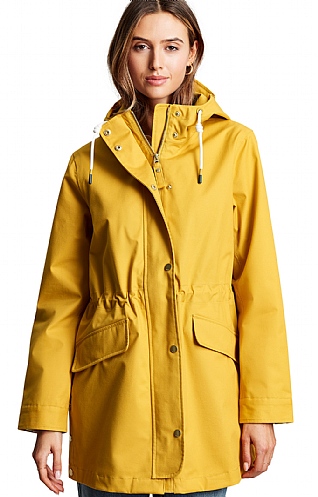 Ladies Joules Padstow Waterproof Jacket, Antique Gold