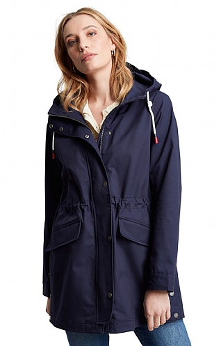 Ladies Joules Padstow Waterproof Jacket, French Navy