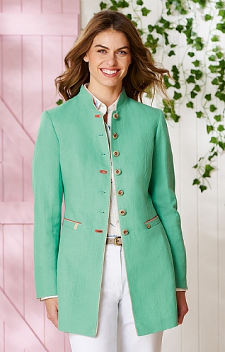 Ladies Three Quarter Length Cotton Linen Jacket