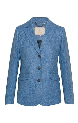 House of Bruar Ladies Tweed Hacking Jacket, Blue Herringbone