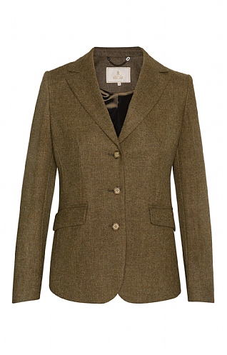 House of Bruar Ladies Tweed Hacking Jacket, Green Mel