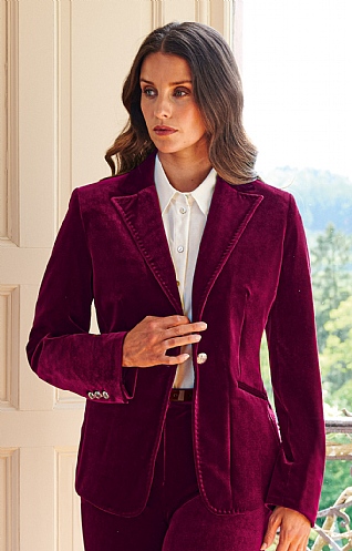 Ladies Velvet Single Breasted Blazer
