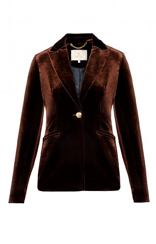 Ladies Velvet Single Breasted Blazer