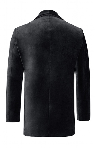 Mens Double Breasted Velvet Jacket Black House of Bruar