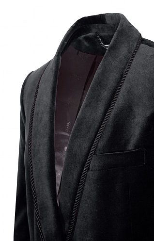Mens black velvet double breasted blazer deals