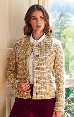 Beige best sale boucle jacket