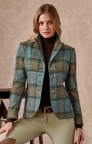 House of Bruar Ladies Tweed Riding Jacket, Artic/Glen Check