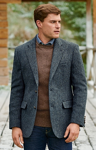 Blue harris tweed jacket hotsell
