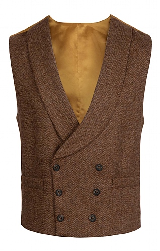 Double Breasted Tweed Waistcoat