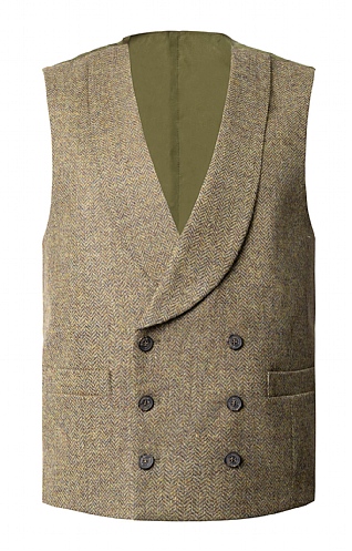 Double Breasted Tweed Waistcoat