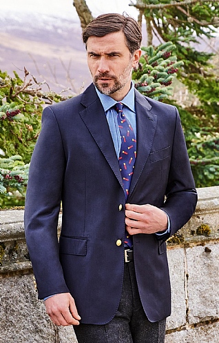 Mens Single Breasted Merino Wool Blazer