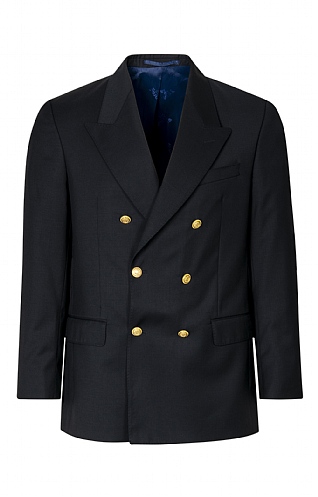 Mens Double Breasted Merino Wool Blazer