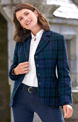 Ladies Harris Tweed Sandy Jacket - Blackwatch Tartan, Blackwatch