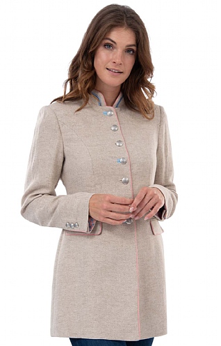 Herringbone Three-Quarter Length Linen Jacket