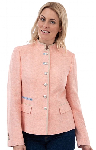 Herringbone Short Tipped Linen Jacket