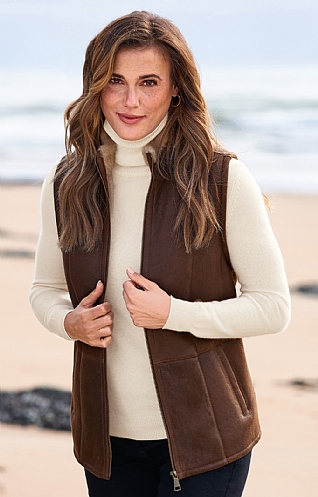 House Of Bruar Ladies Gilly Gilet, Chocolate Forest