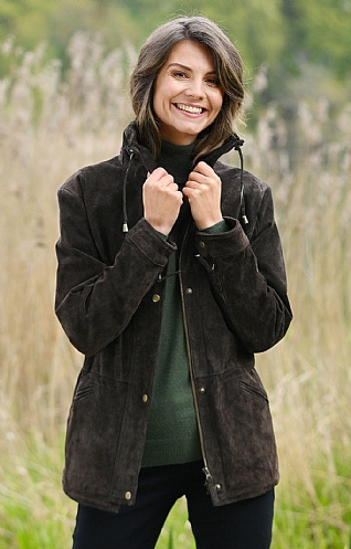 Ladies Suede Parka