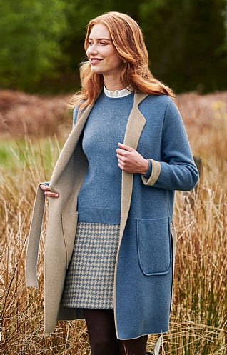 Cashmere Reversible 3/4 Length Coat
