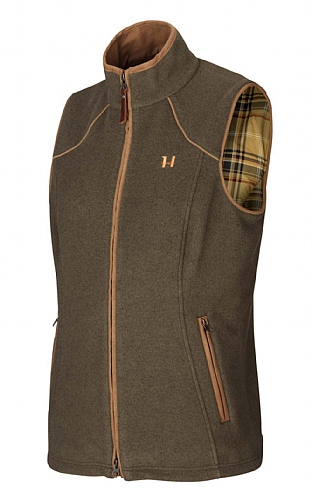 Ladies Harkila Sandhem Fleece Waistcoat, Willow Green Mel