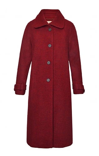 House of Bruar Ladies Tweed Raglan Coat, Cherry Red