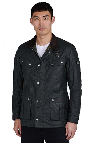 Mens Barbour International Duke Wax Jacket, Sage