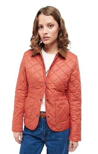 Ladies Barbour Devon Quilt Jacket, Gerbera Pale/Pink